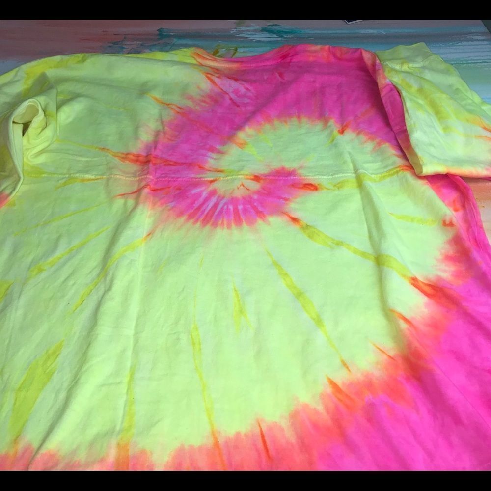 Exist Bright yellow/pink tie-dye oversize Tshirt - Picture 10 of 12